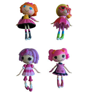 Bundle of 4 Lalaloopsy Mini 3" Dolls (Blueberry, Sunsplash, Pillow, Spells) EUC
